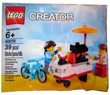 LEGO HOT DOG STAND Set 40078 bike city town creator food polybag picture