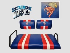 Red, White and Blue Replacement Golf Cart Seat Cover With Embroidered Eagle Head picture