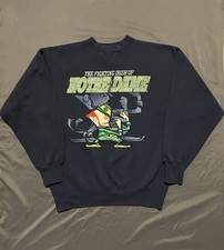 Vintage Notre Dame Sweatshirt Mens Large Blue 90s The Fighting Irish Embroidered picture