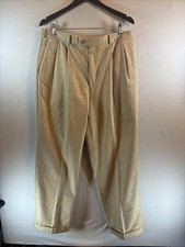 Vintage Bill Blass Black Label Pleated Trousers 36R Wool Cashmere Blend Beige picture