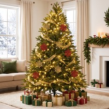 5.9ft 6.9ft Pre-Lit Artificial Christmas Tree LED Lights 8 Modes PE PVC Stand picture