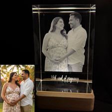 Personalized Crystal Photo Gift | Laser Engraved Keepsake | Mother's Day Gift picture