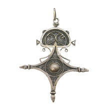 20th Century .800 Grade Silver Tuareg Cross Pendant Antique c1930s picture