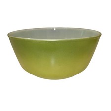 Vintage Anchor Hocking Fire King Avocado Swirl Mixing Bowl Retro Kitchenware picture
