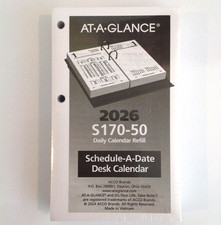 2026 AT-A-GLANCE S170-50 Financial Desk Calendar Refill Only Jan-Dec 3.5