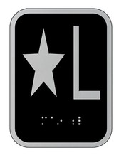 Elevator floor number Star L sign - Elevator Jamb Plate Star L ( 3x4 cast picture