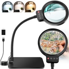 Magnifying Glass 30X 10X LED Light Stand Large Black HQM601114TSFDJL6 Magnifier picture
