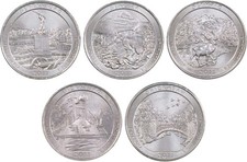 2011 P Quarter 5 Coin Set Clad Uncirculated Mint State 25c Collectible picture