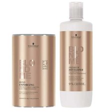 Schwarzkopf DUO BLONDME Lightener 9 Bleach and Developer 9% /33.8 oz /SET picture