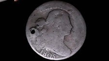 1805 Draped Bust Large Cent Bold Date Early US Copper Holed 220+ Years Old picture