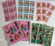 10 Sheets Vintage Barbie Stickers Lot Party Express Hallmark 90s Mattel Holiday picture