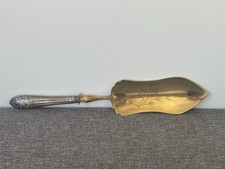 Antique French Gold Gilded Ice Cream Scoop With Sterling Silver Handle picture