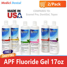 2 x Bottles Dental Fluoride Gel 60 Second 17 Oz 1.23% APF, 6 Flavors, Made USA picture