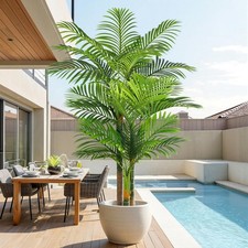 Keeplush 6ft Tall Triple Golden Cane Palm Artificial Tree Large Tropical Pal picture