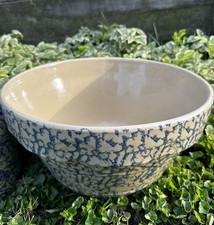 HUGE Robinson Ransbottom RRP Roseville OH Green Spongeware 305-14 Mixing Bowl picture