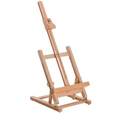 U.S. Art Supply Small Tabletop Wooden H-Frame Studio Easel, Adjustable Beechwood picture