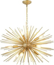 Mid-Century Modern 24in Gold Sputnik Chandelier - Eye-Catching Starburst Design picture