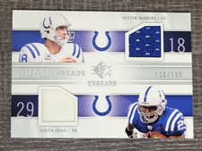 2009 SP Threads Dual Jersey Peyton Manning Joseph Addai Indianapolis Colts /199 picture