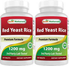 2 Pack Best Naturals Red Yeast Rice 1200 mg 120 Tablets  picture