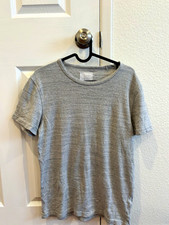Abercrombie & Fitch Men's Gray Solid Knit Crew Neck Short Sleeve T-Shirt XS picture