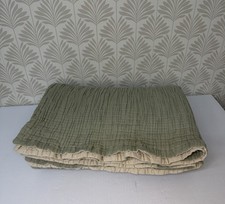 West Elm Cotton Linen Gauze Blanket NWOT King/Cal. King Tea picture