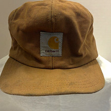 Vintage Carhartt Duck Brown Canvas Ear Flap Hat – Made in USA – Size Medium picture