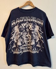 Vintage Rare Haile Selassie Rasta Double Sided Rap Tee T Shirt Boxy Fit XL picture