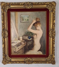 Maurice Dreyfus 1940 Post-Impressionist Oil Nude French Girl Painting Antique picture