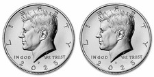 2025 P&D Kennedy Half Dollar Uncirculated (Set Of 2 Coins) -  picture
