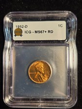 1952-D 1c Lincoln Cent ICG MS67+RD picture