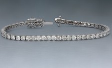 2.72 CT DIAMOND EVS1 TENNIS BRACELET  ROUND  WOMEN 14K WHITE GOLD CERTIFIED picture