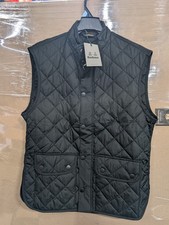 Barbour Men's Black Lowerdale Quilted Gilet Full Zip Vest Sz Lg picture