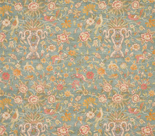 COLEFAX & FOWLER CURTAIN FABRIC 'FLEURY - JADE' 3.8 METRES - 100% LINEN picture
