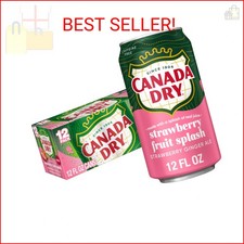 Canada Dry Fruit Splash Strawberry Ginger Ale Soda, 12 fl oz cans, 12 pack picture