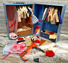 Vintage Barbie & Ken 1963 Blue Double-Case w/ Clothing & Accessories picture