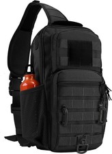 Bolso Táctico Bandolera Rover con Portabotellas EDC Militar Negro picture