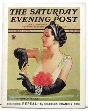 Original 1933 Saturday Evening Post – Socialite at the Opera – Complete Magazine picture