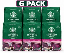 LOT OF 6 Starbucks Espresso Roast 100% Arabica Dark Ground Coffee 12oz EACH picture