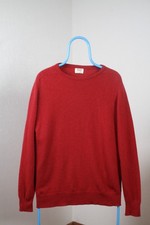William Lockie Mens Lambswool Crew Neck Jumper Red Size M Made in Scotland picture