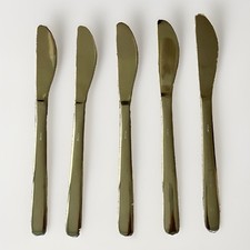 Rare Vintage Aloha Airlines 5 Set Cutlery Butter Knives Stainless Steel 6.5 Inch picture