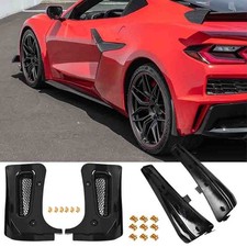 For Corvette C8 Z06 23-26 Black Painted Front&Rear Extended Guards Mud Flaps Set picture