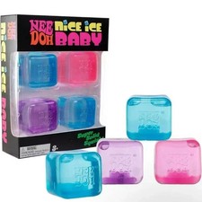 NeeDoh Nice Ice Baby 4 pack, Set of Four Nee Doh Mini Nice Cube Pink Blue Purple picture