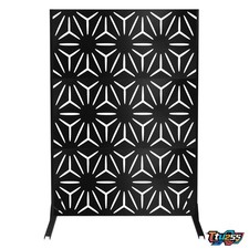 Star‑Cut Black Metal Privacy Divider 72