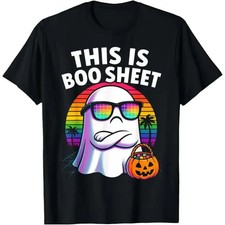 2026 New Unisex Crewneck Tee Everyday Comfort Shirt Retro This Is Boo Sheet picture