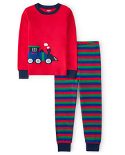 GYMBOREE BOYS TRAIN GYMMIES  LONG SLEEVE SLEEPWEAR NWT SIZE 2T picture