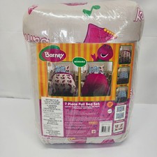 Barney Choose Love 7 Piece Full Bed Set Reversible Comforter Sheets 7B1409 NEW picture