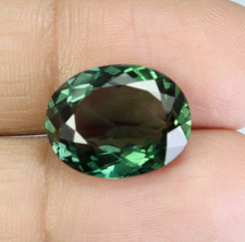 6.1 Ct Natural Ceylon Green Sapphire Oval  Loose Certified Gemstone 12x9x6 mm picture