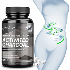 Organic Activated Charcoal Capsules 1200mg - Highly Absorbent, Detox Cleanse picture