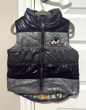 Rare H&M X Barbapapa Padded Waistcoat/Gilet 12-18 Months Black/Grey Full Zip picture