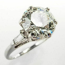 2.50 Carat Round Cut Moissanite Solitaire Engagement Ring Solid 14K White Gold picture